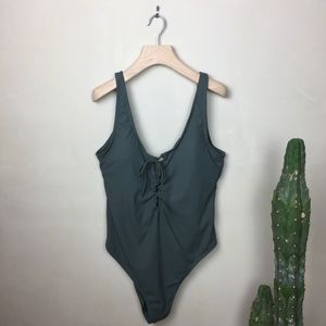 Xhilaration Cheeky Lace Up Full Piece Swimsuit